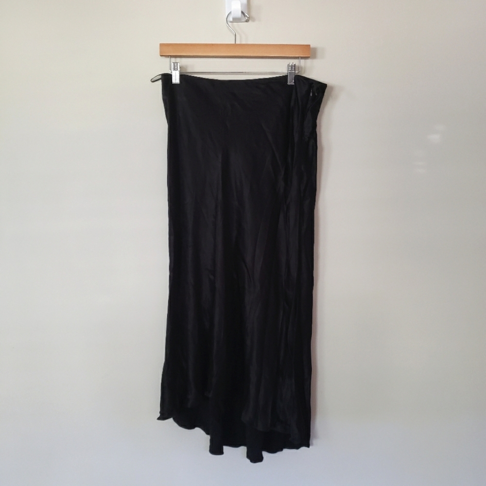 NWOT Mango Bias Cut Satin Skirt - Size Medium - Midi Length